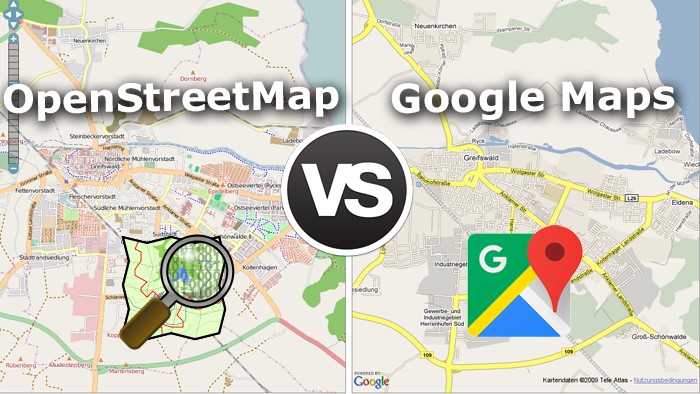 فرق بین OpenStreetMap با GoogleMaps